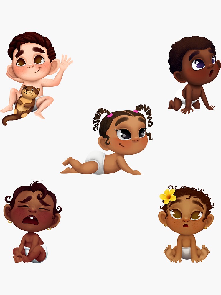 Thumbnail 3 of 3, Sticker, Cute babies designed and sold by jadeamory-art.