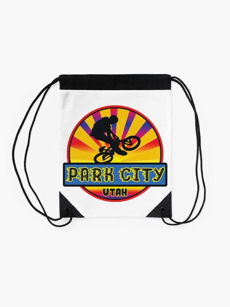 Alternate view of MOUNTAIN BIKE PARK CITY UTAH BIKING MOUNTAINS Drawstring Bag