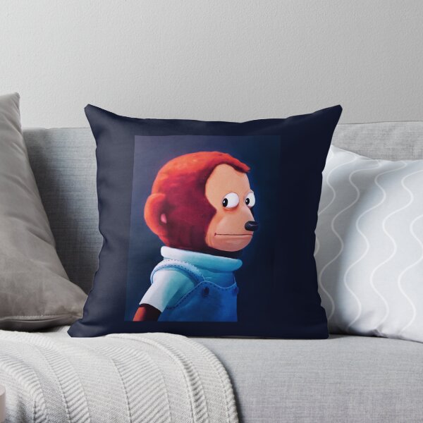 Awkward Monkey Looking Away Puppet Meme - Monkey Meme - Pillow