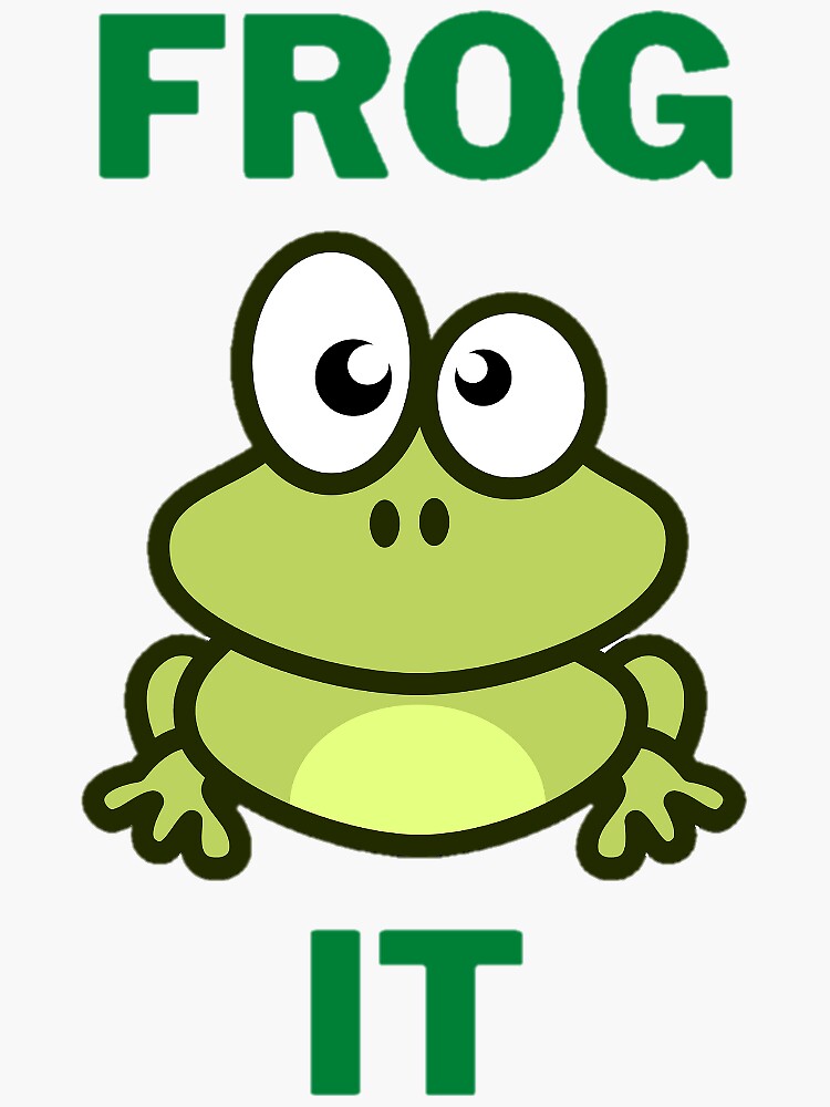 "Frog it" Sticker by skrivebordet Redbubble