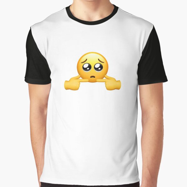 Shy uwu emoji face tik tok meme sad shy T-Shirts sold by ShopAkonna, SKU  41293875