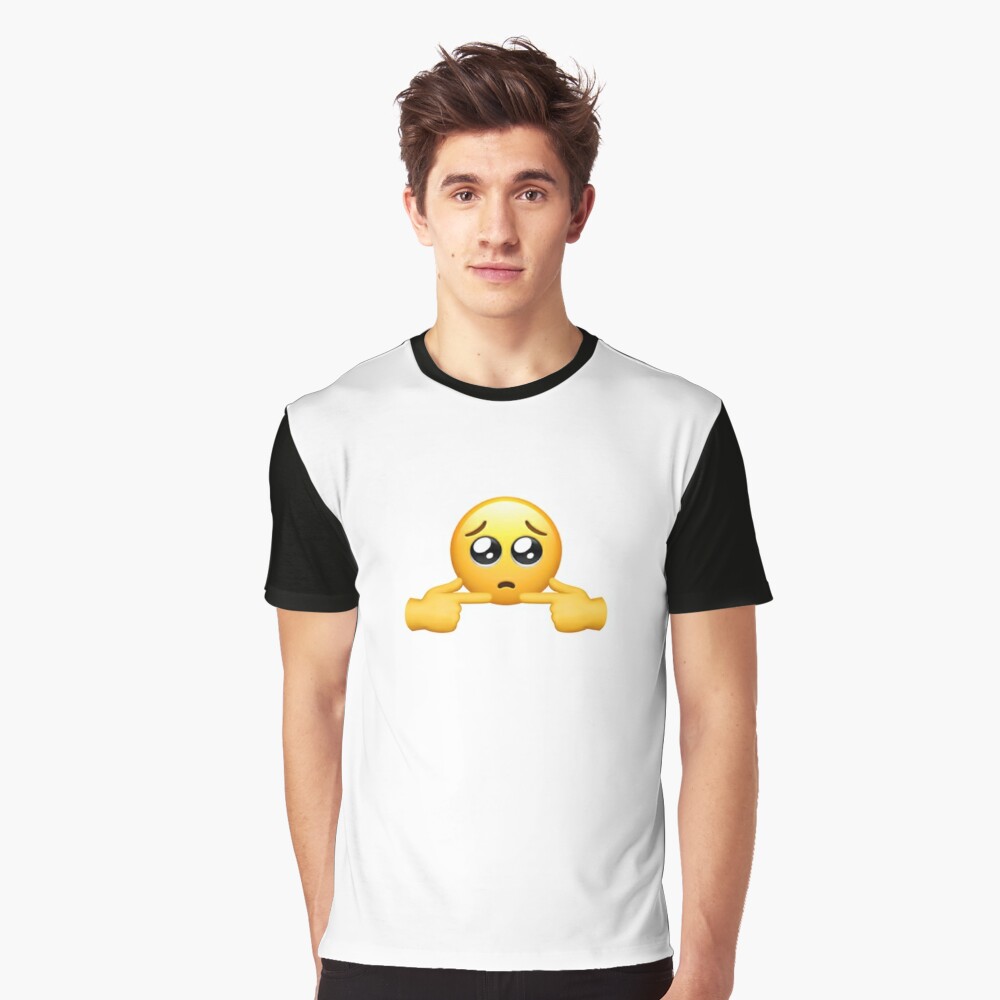 Shy uwu emoji face tik tok meme sad shy T-Shirts sold by ShopAkonna, SKU  41293875