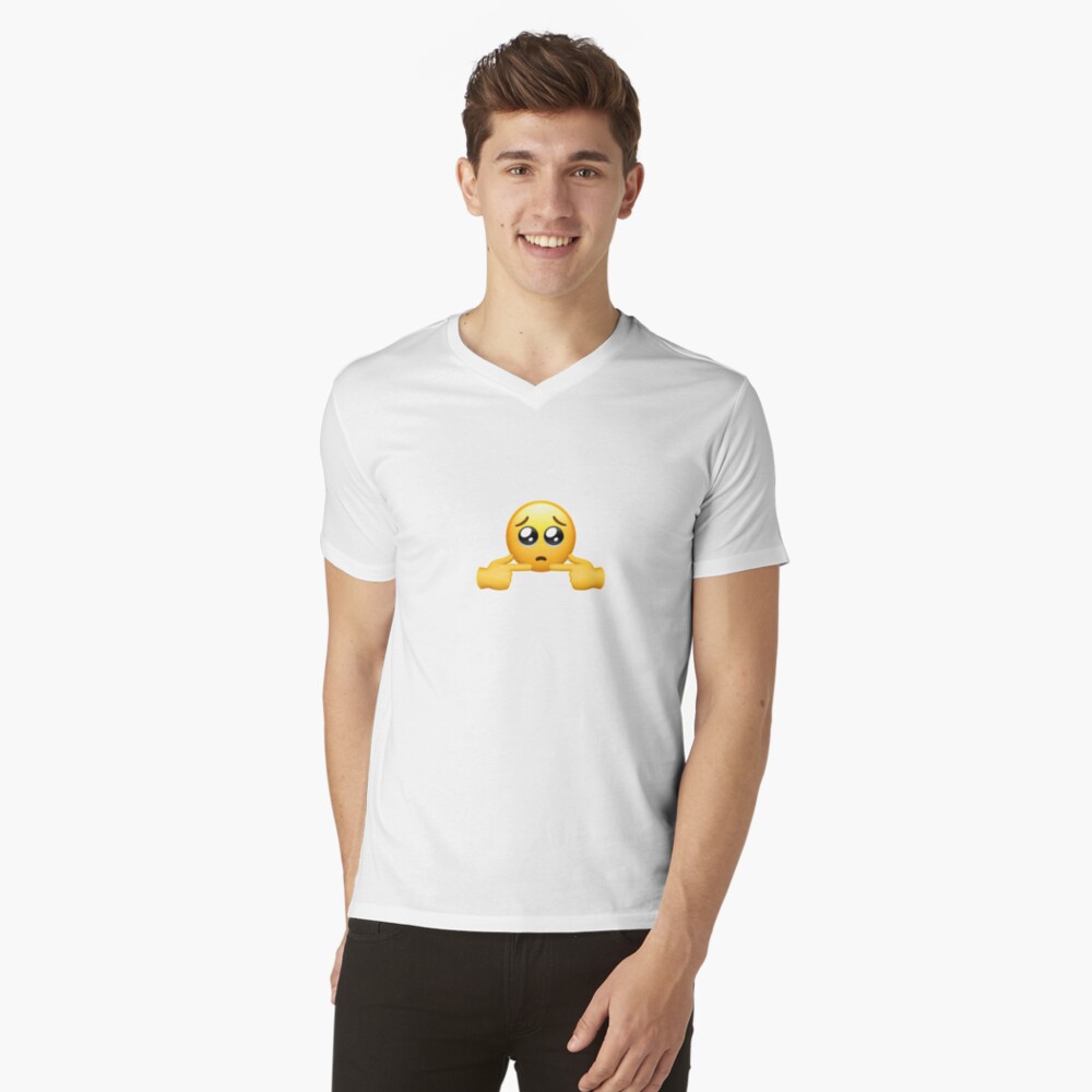 Shy uwu emoji face tik tok meme sad shy T-Shirts sold by ShopAkonna, SKU  41293875