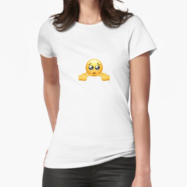 Shy uwu emoji face tik tok meme sad shy T-Shirts sold by ShopAkonna, SKU  41293875