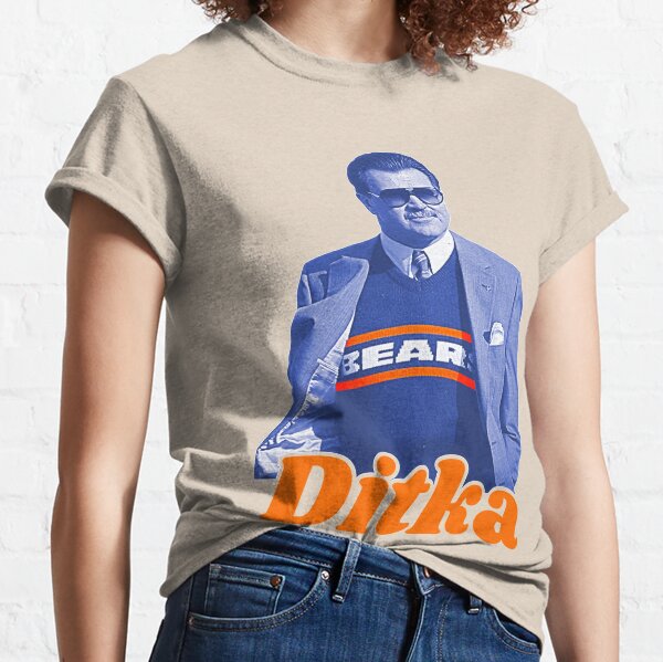 Mike Ditka Orange Name & Number Logo - #89 Football Chicago Bears T-Shirt