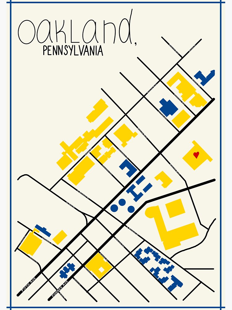 "Oakland, PA Map" Sticker for Sale by bricreates Redbubble
