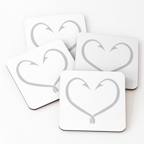 Item preview, I Love Fishing Heart Hooks Minimalist designed and sold by Aleodor.