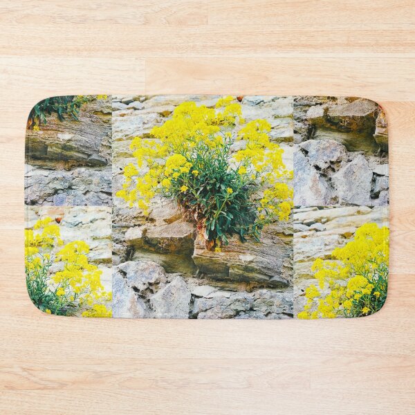 Item preview, A bush with small yellow flowers growing on an ancient wall of the Old Fortress designed and sold by helenkaiy.