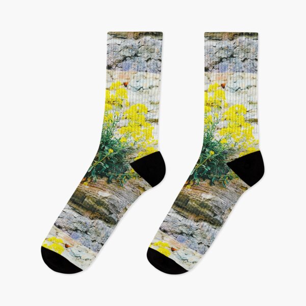 Item preview, A bush with small yellow flowers growing on an ancient wall of the Old Fortress designed and sold by helenkaiy.