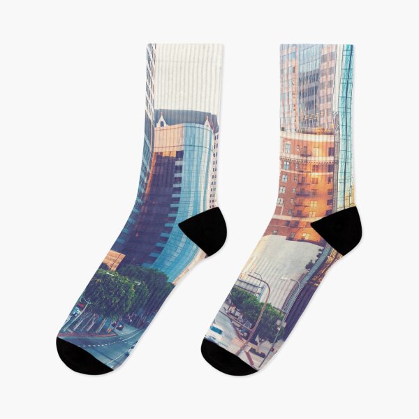 Item preview, View of Los Angeles rush hour traffic in Downtown LA designed and sold by TravelDrone.