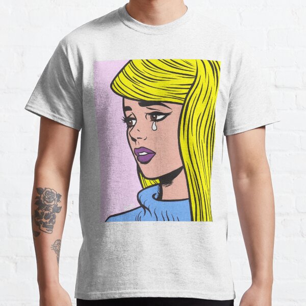 Blonde Turtleneck Crying Comic Girl Classic T-Shirt