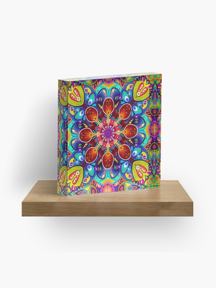 Thumbnail 1 of 5, Acrylic Block, Colorful pattern 1 designed and sold by jadeamory-art.