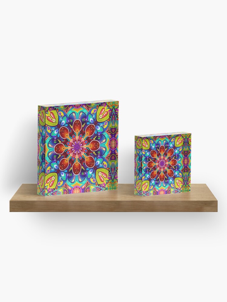 Thumbnail 4 of 5, Acrylic Block, Colorful pattern 1 designed and sold by jadeamory-art.