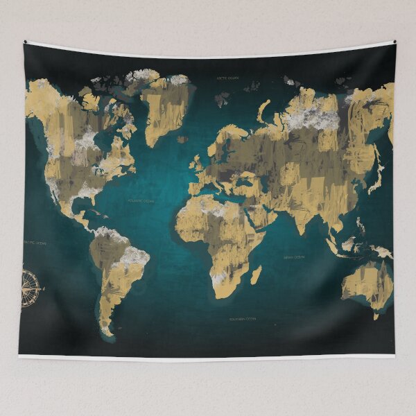 Item preview, world map poster  designed and sold by Arctic frame studio.