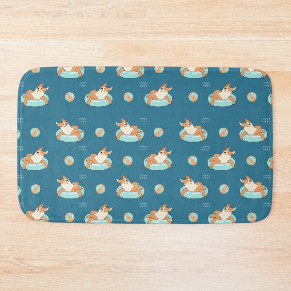 Item preview, Floatie with corgi and beach ball swimming in the waves in the water designed and sold by TrueType.