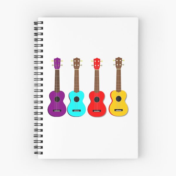 Artikelvorschau, Lila türkisrote und gelbe Ukulelen entworfen und verkauft von printdoodle.