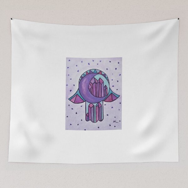 Item preview, Amethyst Moon Hamsa by Harriette Knight designed and sold by harrietteknight.