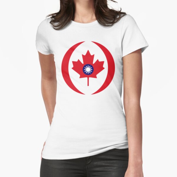Taiwanese Canadian Multinational Patriot Flag Series Fitted T-Shirt