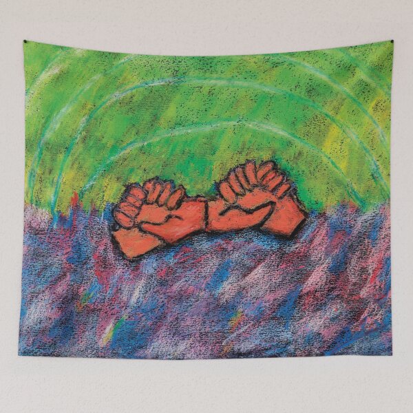 Item preview, Handshake painting pastel technique designed and sold by pineappledizajn.
