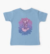 Cute Baby Elephant in pink, purple & blue Baby Tee