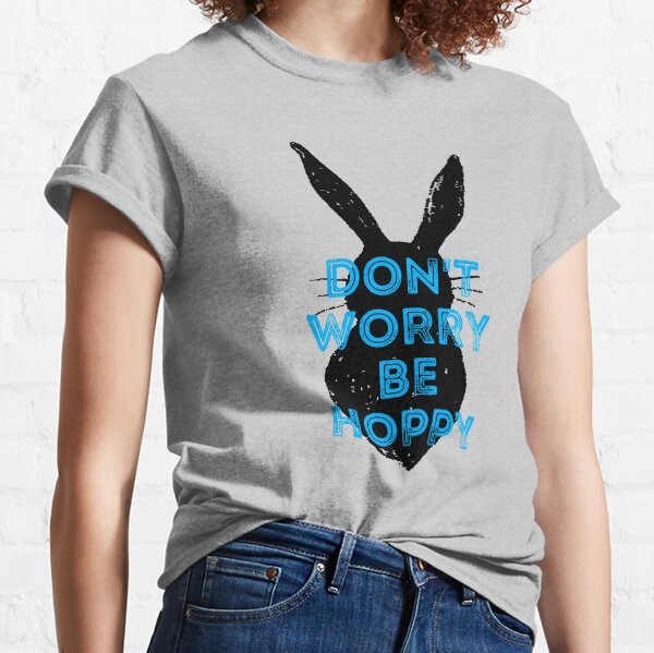 Aperçu de l'œuvre Ne vous inquiétez pas, soyez houblonné, cool, drôle, dessin animé, lapin, lapin de Pâques, anti-Pâques, adolescent, sarcastique, introverti, design créée et vendue par BoomDesignsUS.