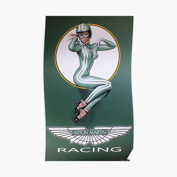 AFFICHE DE VOITURE DE COURSE ASTON MARTIN - ORIGINALE Poster