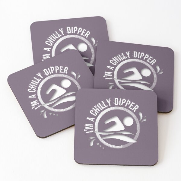 Item preview, Wild open water swimming, winter bathers and surfers.  Chilly Dipper for swimmer swim lovers. Caroline Laursen Original designed and sold by Caroline Laursen.