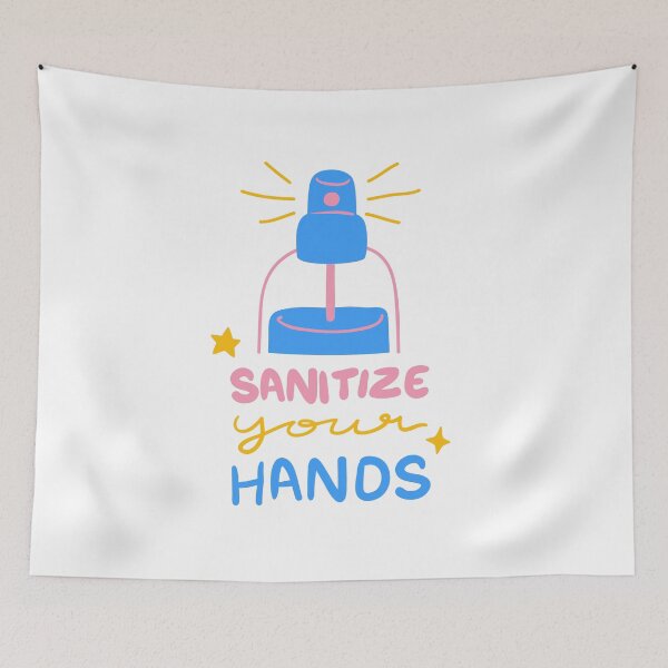 Item preview, Sanitize and wash your hands white designed and sold by daguilon.