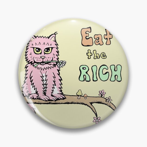 Item preview, Eat the Rich Pink Cat designed and sold by Intergalactic Unicorn: Art by Anna Schmidt.