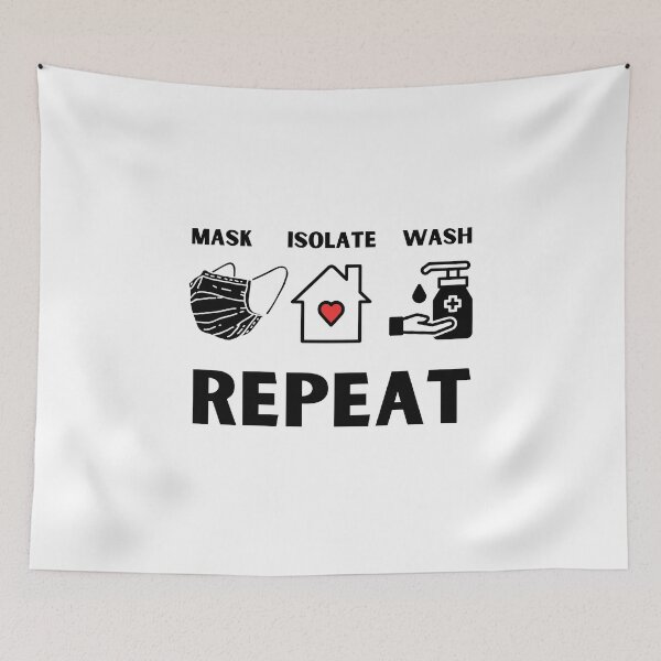 Item preview, Mask isolate and wash your hands white designed and sold by daguilon.