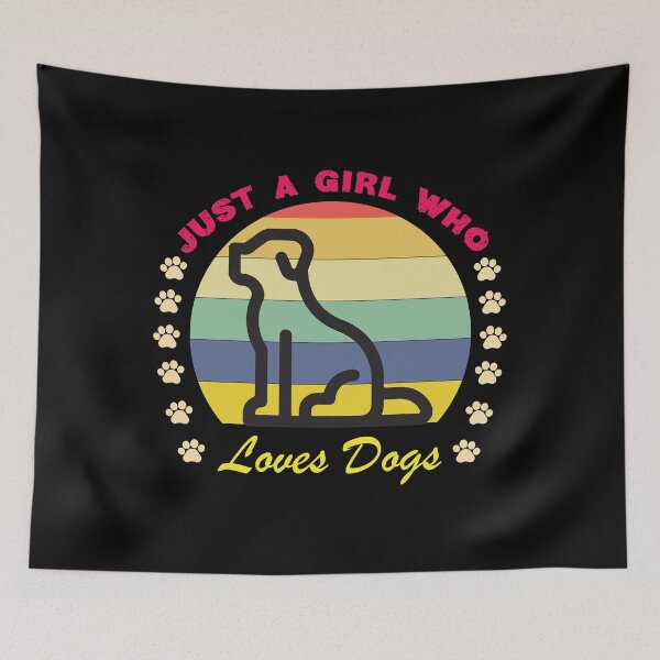 Item preview, Just a Girl Who Loves Dogs Adult Humor Graphic Novelty Sarcastic Funny Dog -Retro Dog  designed and sold by FELTA.