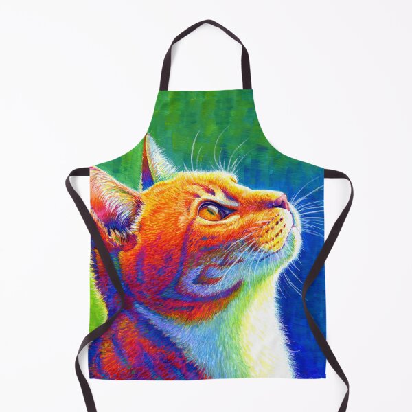 Item preview, Anticipation - Psychedelic Rainbow Orange Tabby Cat designed and sold by Rebecca Wang.