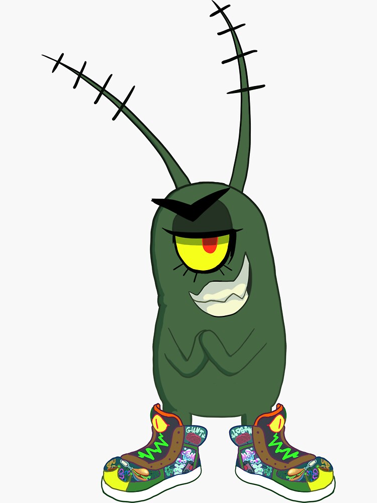 Plankton from Spongebob Squarepants being evil | Sticker