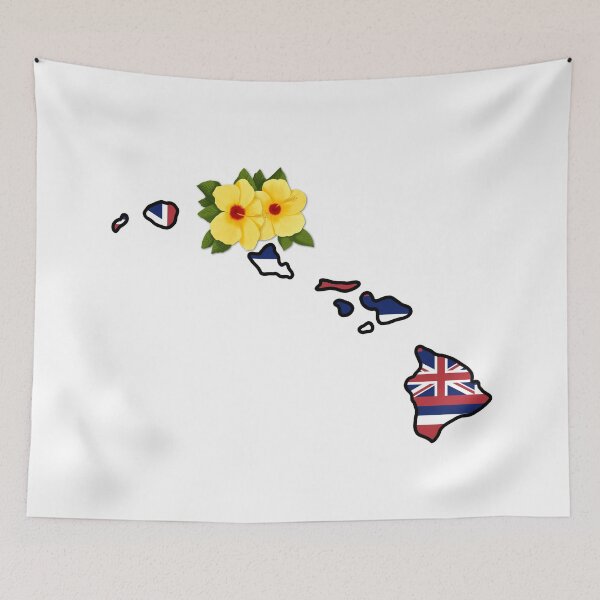 Item preview, State of Hawaii Flag with State Flower Yellow Hibiscus designed and sold by Gsallicat.