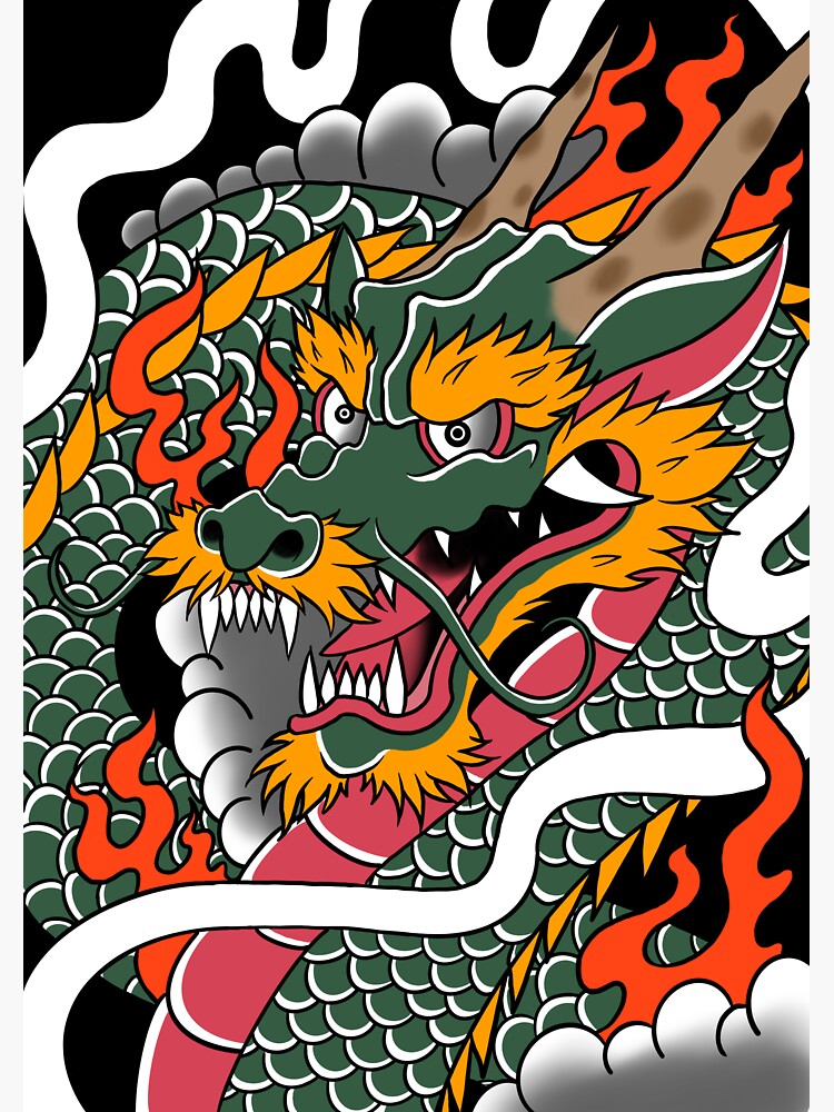 "Traditional Japanese dragon " Sticker for Sale by TylosRilos Redbubble