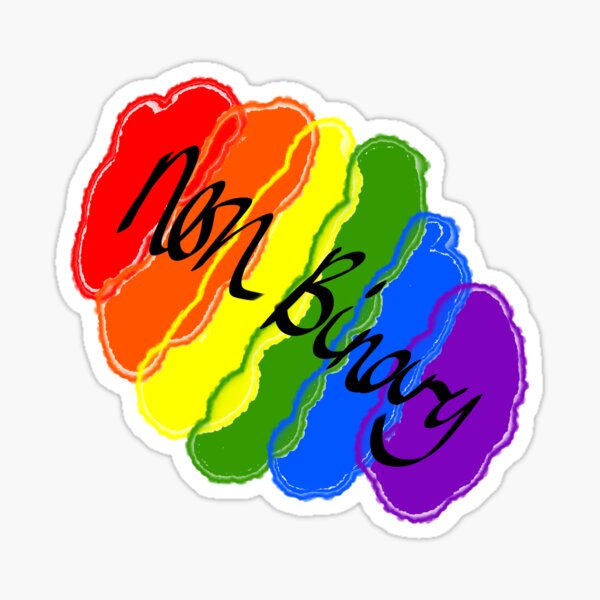 Nonbinary - rainbow splodge Sticker