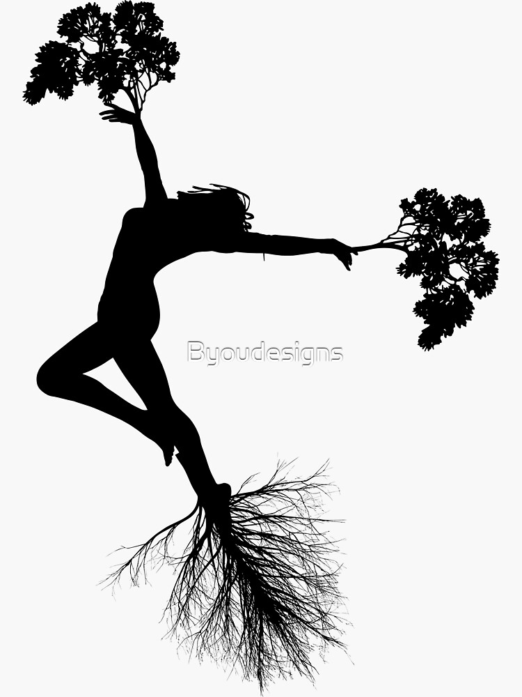 "Tree girl !" Sticker by Byoudesigns Redbubble