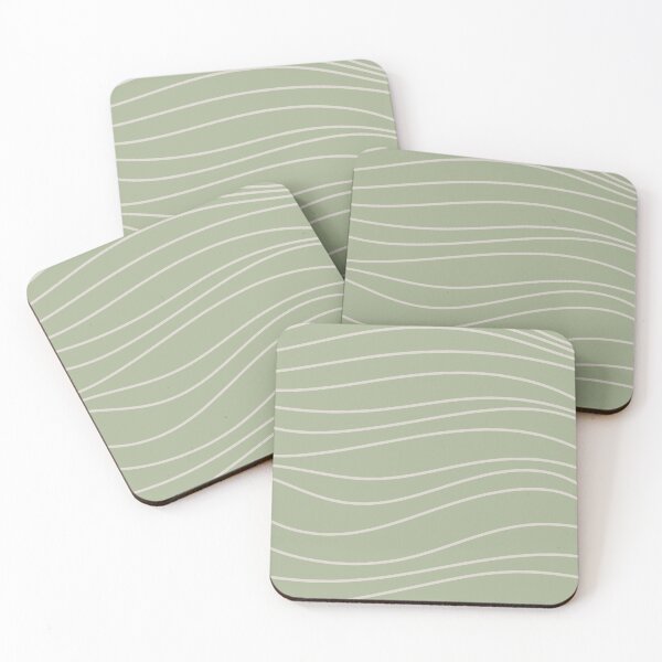 Item preview, Sage Waves - Minimalist Abstract Line Pattern in Sage Green and Beige designed and sold by kierkegaard.
