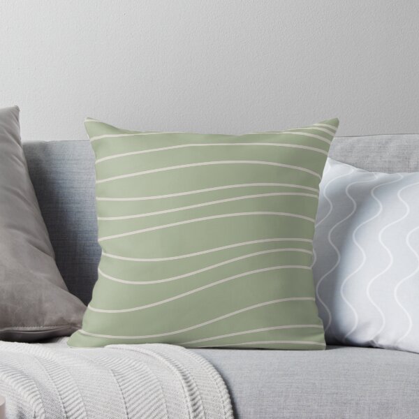 Item preview, Sage Waves - Minimalist Abstract Line Pattern in Sage Green and Beige designed and sold by kierkegaard.
