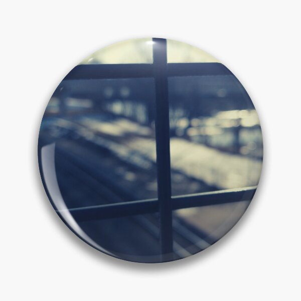 Item preview, View Through a Metal Fence Overlooking  Train Tracks and Buildings designed and sold by Mothe3rd.