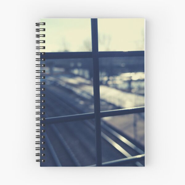 Item preview, View Through a Metal Fence Overlooking  Train Tracks and Buildings designed and sold by Mothe3rd.