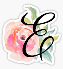 Floral Monogram E Sticker