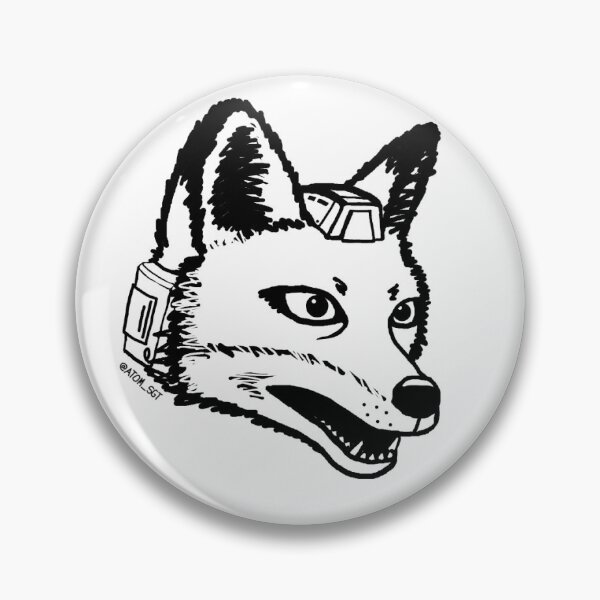 Item preview, Fox Line-Art (black lines, white fill) designed and sold by atom-sgt.
