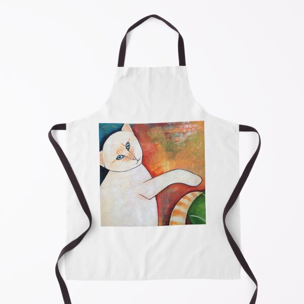 Item preview, White and Orange Cat with Tennis Ball designed and sold by jopayneart.