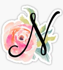 Floral Monogram N Sticker