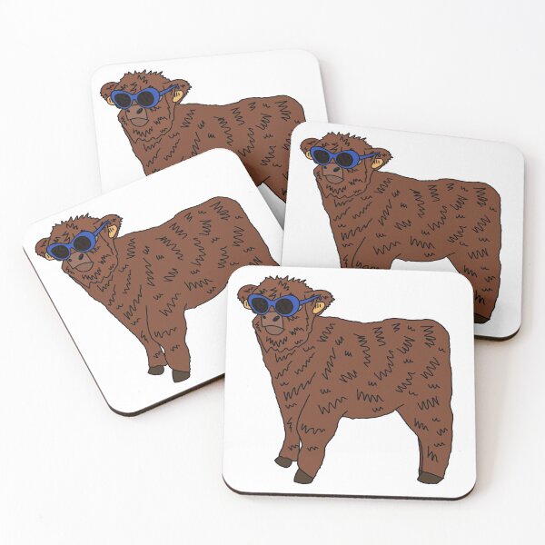 Item preview, Cool fluffy cow designed and sold by PeachCatDesigns.