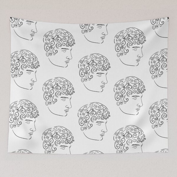 Item preview, Apollo Greek statue Line art minimalist illustration designed and sold by iliketeas.