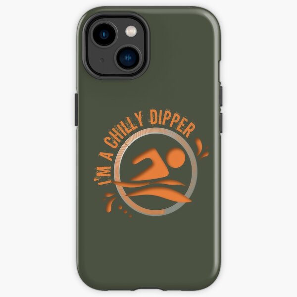 Wild open water swimming, winter bathers and surfers.  Chilly Dipper for swimmer swim lovers. Caroline Laursen Original iPhone Tough Case