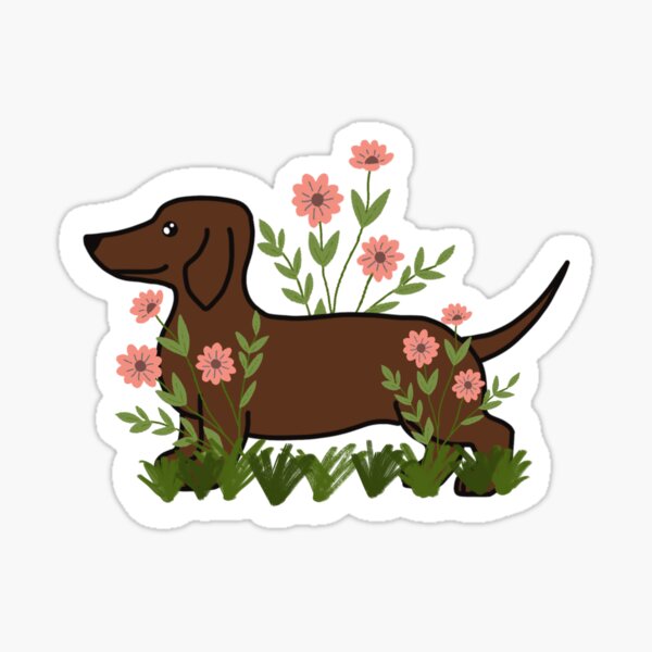 Item preview, Floral Doxie designed and sold by trottingtulips.