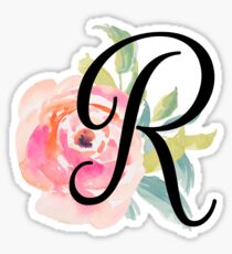 Floral Monogram R Sticker